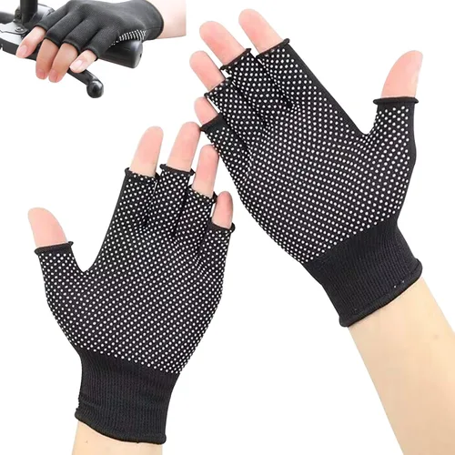 Miniatura 5 de Guantes de trabajo ligeros para hombres y mujeres con medio dedo, transpirables, sin dedos, para construcción, nailon, fitness, ciclismo, motocicleta