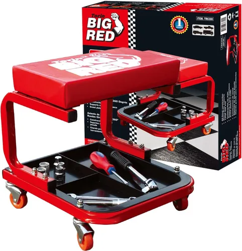 Miniatura 8 de BIG RED ATW4015ZR Torin, asiento plegable Z-Creeper de 40", plataforma rodante 2 en 1 para taller/garaje, capacidad de 330 libras, plataforma