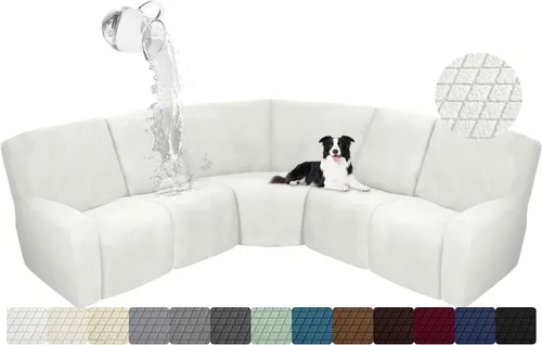 Miniatura 11 de ALIECOM Funda para Consola Central de Sillón Reclinable, Funda Elástica para Sofá Seccional Reclinable en Forma de L, Funda de Esquinas para Sofá