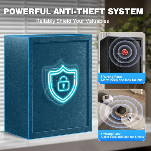 Miniatura 3 de Caja fuerte de 2.8 pies cúbicos para documentos del hogar, caja de seguridad digital electrónica de acero para oficina, dinero, joyas, objetos