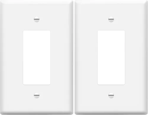 ENERLITES Placa decorativa de pared para interruptor de luz o toma de receptáculo, tamaño grande, 1 banda, 5.5 x 3.5 pulgadas, policarbonato Blanco