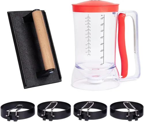 SHINESTAR Kit de desayuno de plancha de 6 piezas para Blackstone, juego completo de accesorios para plancha, incluye dispensador de masa para