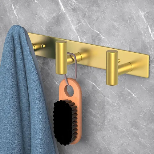 Miniatura 19 de PMMASTO Perchero montado en la pared, 3 ganchos de pared en forma de T para colgar, riel de ganchos para abrigos de acero inoxidable resistente