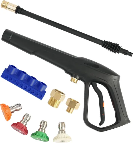 Juego de pistola de lavado a presión, Máx. P.W. 2320 PSI, P.B. 5000 PSI, reemplazo para Ryobi Powerstroke Greenworks, racor M22 de 14 mm y M22 de 15