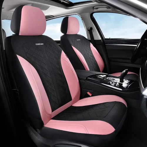 Miniatura 12 de Coverado Fundas de asiento delantero, fundas de asiento beige, 2 asientos, protectores de cuero para automóvil, paquete de 2, fundas de asiento