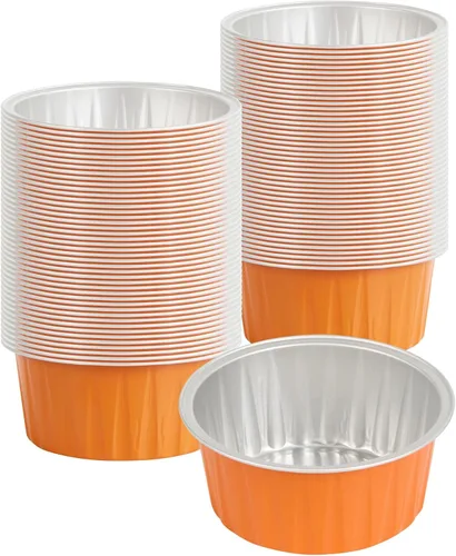 Miniatura 22 de Restaurantware Ramekins desechables de 4 onzas, 100 vasos desechables redondos de crema brulee, aptos para horno para magdalenas y magdalenas, tazas