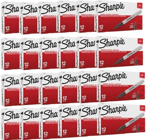 Miniatura 7 de Sharpie Marcadores permanentes, punta fina, negro, 30051 (72 marcadores)