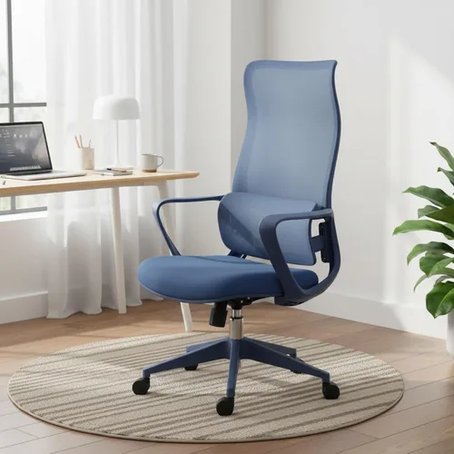 Miniatura 3 de Modern Executive Office Chair with Adjustable Height Lumbar Support 3D Armrests Ergonomic Curved Back Swivel Base Conference Room Task Chair
