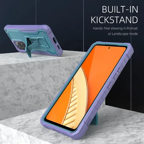 Miniatura 5 de Funda para Samsung Galaxy A53 5G, protección de grado militar a prueba de golpes con protector de pantalla HD de vidrio templado y soporte Azul