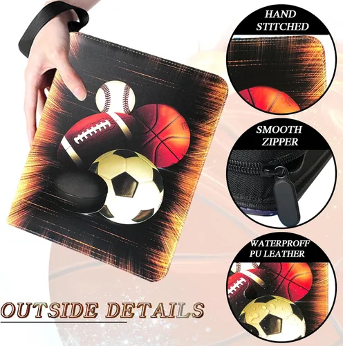 Miniatura 3 de Álbum para Tarjetas de Intercambio, Carpeta para Tarjetas Deportivas de 9 Bolsillos con 50 Fundas Compatibles con 900 Tarjetas Deportivas, Carpeta
