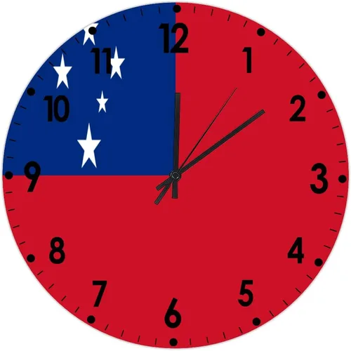 Miniatura 784 de Cheyan Reloj de pared con bandera de Canadá de 12 pulgadas, silencioso, sin tictac, de PVC, funciona con pilas, reloj redondo decorativo, regalo
