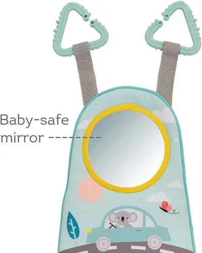 Miniatura 8 de Juguetes de asiento de automóvil para bebés con espejo, juguetes de asiento de automóvil, volante con luces musicales y sonidos de conducción