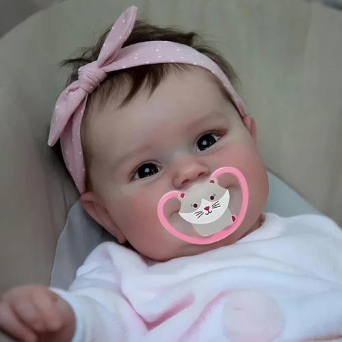 Miniatura 2 de iCradle Muñeca de bebé Reborn de aspecto real y encantadora, muñeca de bebé de silicona de 20 pulgadas / 50 cm, muñeca recién nacida realista, Ojos