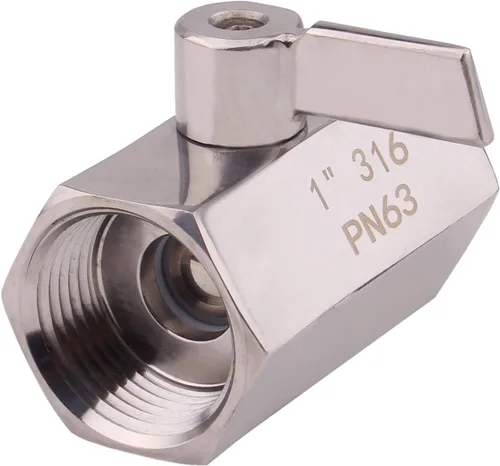 Miniatura 5 de DERNORD Válvula de bola de acero inoxidable Mini rosca NPT hembra (1" hembra y hembra)