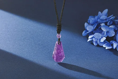 Miniatura 2 de Jovivi 2 collares de obsidiana negra de amatista para hombres y mujeres, piedras preciosas naturales curativas collares con colgante de cuerda