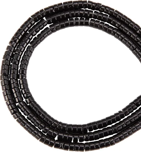 LiQunSweet 450 cuentas de ónix negro natural de 0.039 a 0.178 pulgadas, cuentas Heishi, cuentas planas y redondas de cristal de disco, cuentas