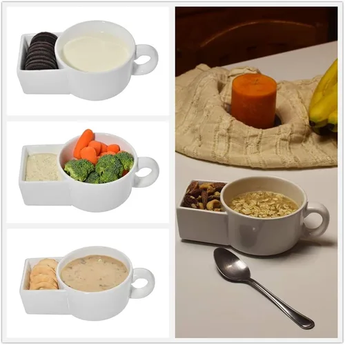 Miniatura 2 de Taza de sopa y galleta o cuenco de cereales