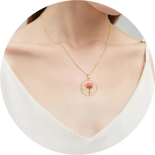 Miniatura 4 de Pressed Flower Necklace Gift for Women Personalized Handmade Necklaces Birth Flower Necklace