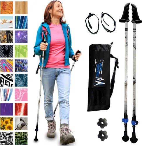 Miniatura 33 de York Nordic Motivator - Bastones de caminata para equilibrio y rehabilitación - Agarres de estabilidad patentados - Ligeros, ajustables y plegables