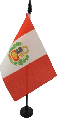 Miniatura 61 de Bandera de mesa de Anguila de 4 x 6 pulgadas, bandera de escritorio británica de Anguila, 5.9 x 3.9 in, palo y base de plástico negro AZ FLAG