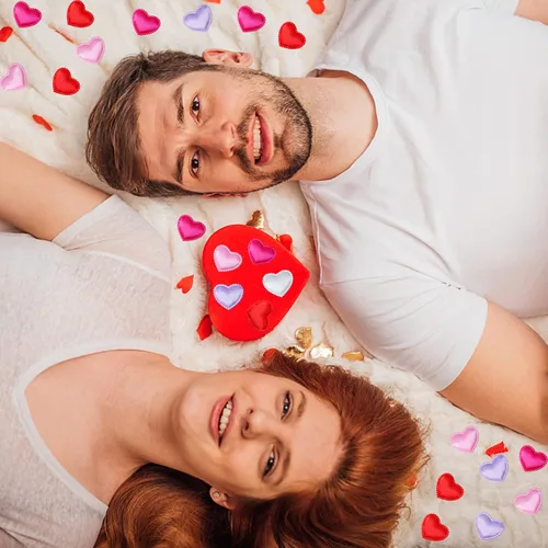 Miniatura 7 de 400 piezas de decoración de confeti de mesa de corazón para el día de San Valentín, pétalos de esponja en forma de corazón, decoración romántica