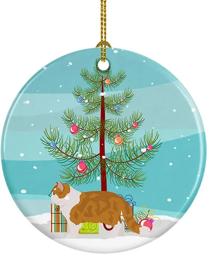 Miniatura 29 de Caroline's Treasures Adorno de cerámica con texto en inglés "Merry Christmas" para colgar en el árbol de Navidad, decoración para el hogar, Navidad