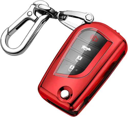 Miniatura 10 de QBUC Funda para llavero Toyota compatible con Toyota Fortuner Tundra Camry RAV4 Highlander Corolla Smart Key Sliver