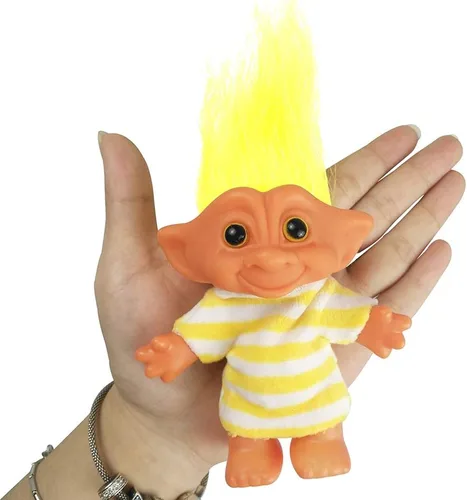 Miniatura 6 de Muñecas vintage Troll cromáticas adorables para colecciones, proyectos escolares, artes y manualidades, recuerdos de fiesta, 7.5 pulgadas de alto