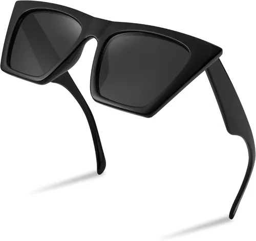 Feisedy B2473 Lentes de sol cuadrados, estilo vintage, punta tipo ojo de gato, para mujer