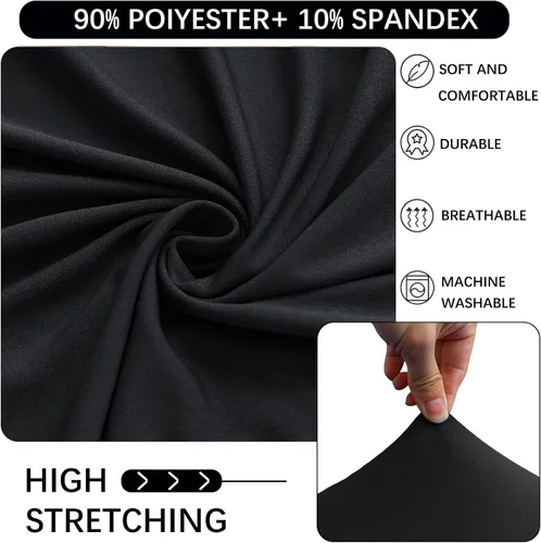 Miniatura 4 de Mantel Redondo Elástico de Spandex para Cóctel, Paquete de 2, 24"x43" Cubierta de Mesa Ajustada Highboy Elástica, Mantel Redondo de Cóctel para Mesa