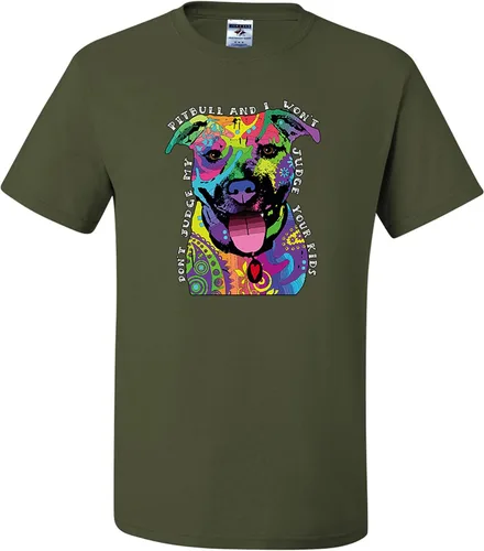 Miniatura 16 de Camisetas divertidas para hombre Don't Judge My Pitbull I Won't Judge Your Kids Púrpura