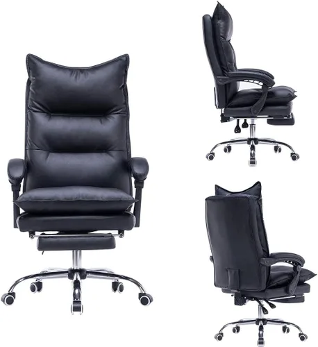 Miniatura 8 de YOLENY Silla de oficina grande y alta, silla de oficina giratoria ergonómica reclinable de altura ajustable con respaldo alto, silla de oficina