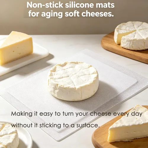Miniatura 4 de 5pcs Estera de drenaje/maduración de quesos 8 pulgadas Esteras de secado de queso Equipo de elaboración de queso Fabricación de queso en casa