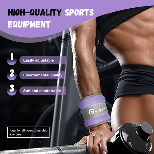 Miniatura 4 de NEALFIT Pesas de tobillo para hombres, mujeres y niños, pesas para piernas, brazos y muñecas con correa ajustable para correr, gimnasia, aeróbica