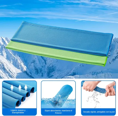 Miniatura 5 de CADONO Paquete de 4 toallas refrescantes (40 x 12 pulgadas), toalla de frío suave y transpirable, toalla de hielo, toalla de microfibra para yoga
