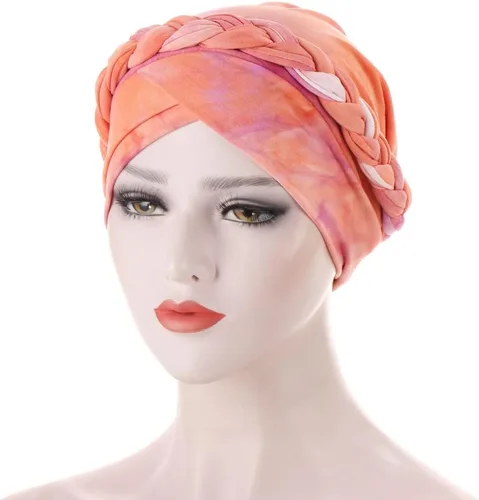 Miniatura 4 de Paquete de 3 gorros de turbante estampados para mujer, gorros de quimioterapia y cáncer