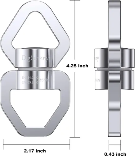 Miniatura 6 de Columpio Giratorio, Dispositivo de Rotación de Seguridad de 35KN, Columpio para Danza Aérea para Niños, Hamaca Colgante (Plata Completa)