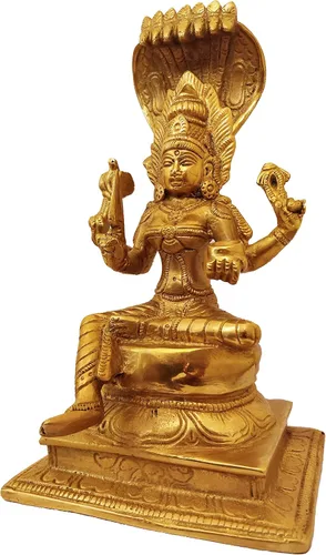 Miniatura 2 de GURU JEE™ Estatua de latón de la diosa india del sur Durga Mariamman sentada para Puja Mandir Regalos Decoración del hogar
