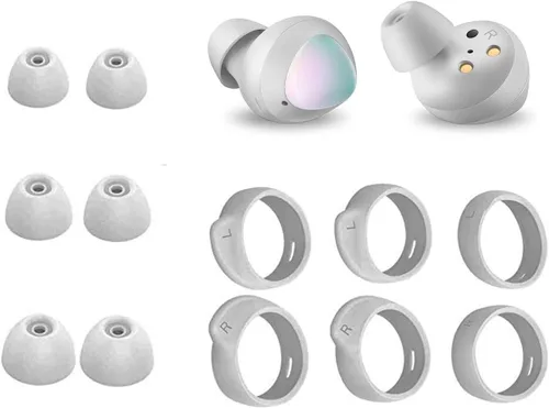 Zotech Juego de 6 pares de ganchos antideslizantes para Samsung Galaxy Buds, 3 pares de almohadillas de silicona S/M/L, 3 pares de ganchos para las