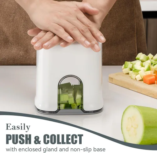 Miniatura 5 de Cortador de frutas y verduras Patatas fritas Cortador de patatas cebolla tomate 3 tamaños Dicer (BLANCO)