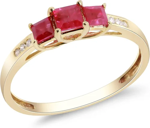 Miniatura 2 de Gin & Grace Anillo de compromiso de oro blanco de 14 quilates con diamantes de zafiro de corte princesa azul natural (I1, I2) para mujer, zafiro