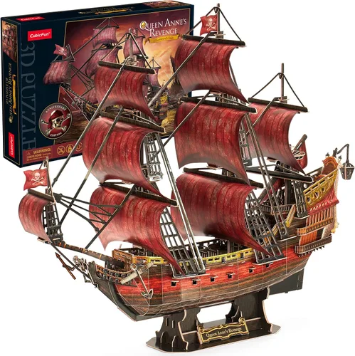 CubicFun Rompecabezas 3D para adultos y niños, la venganza de la reina roja Anne's Revenge, 391 piezas, decoración del hogar, arte y manualidades