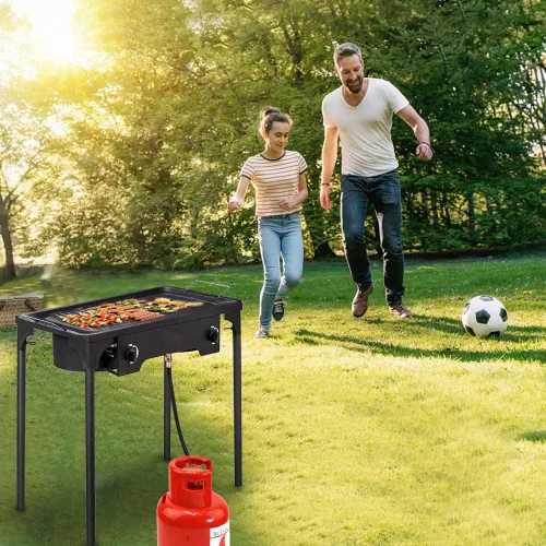 Miniatura 2 de Henf Estufa de campamento para exteriores, cocina portátil de gas propano de alta presión con regulador ajustable de 0-20 PSI, patas ajustables