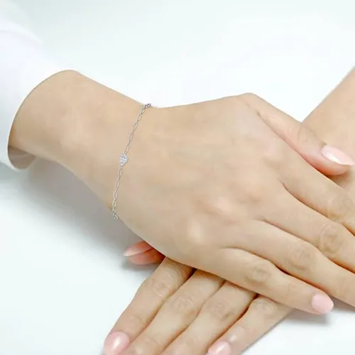 Miniatura 4 de Pulsera de diamantes naturales en forma de pera disponible en oro blanco de 14 quilates y oro amarillo de 14 quilates