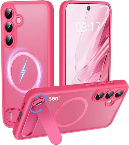 Miniatura 27 de Reukdnv Funda magnética para Galaxy S24 Ultra con soporte de metal duradero, protección contra caídas de grado militar, compatible con MagSafe