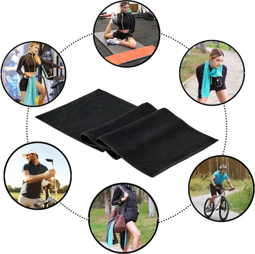 Miniatura 3 de NUKURA Toalla de sudor de gimnasio de 12 x 40 pulgadas, 450 GSM para entrenamiento al aire libre, correr, yoga, pickleball, padel, alta absorción