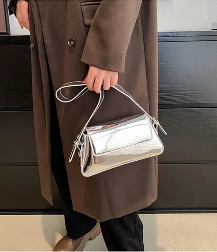 Miniatura 4 de Bolso de noche para mujer, Y2k, plateado, bolso hobo, bolso de mano, bolso de mano, bolso de mano, bolso de fiesta, bolso de mano, bolsos cruzados