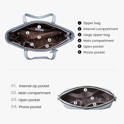 Miniatura 15 de LOVEVOOK Monederos para mujer, juego de bolsos de mano, bolso de hombro, bolso de mano con asa superior, bolsas