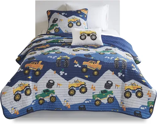 Miniatura 8 de Intelligent Design Juego de edredón reversible Nash para niños, diseño divertido y vibrante, ropa de cama ligera para todas las estaciones, colcha