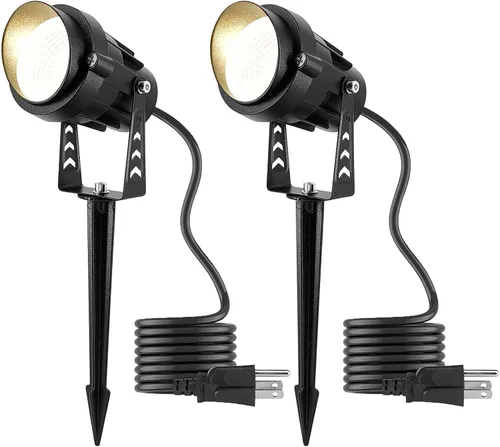 Miniatura 5 de Foco Blanco Cálido, Luces de Punto de Paisaje 12W 3000K, Iluminación de Jardín Impermeable IP65, Luces LED COB de Caja Metálica para Lámpara